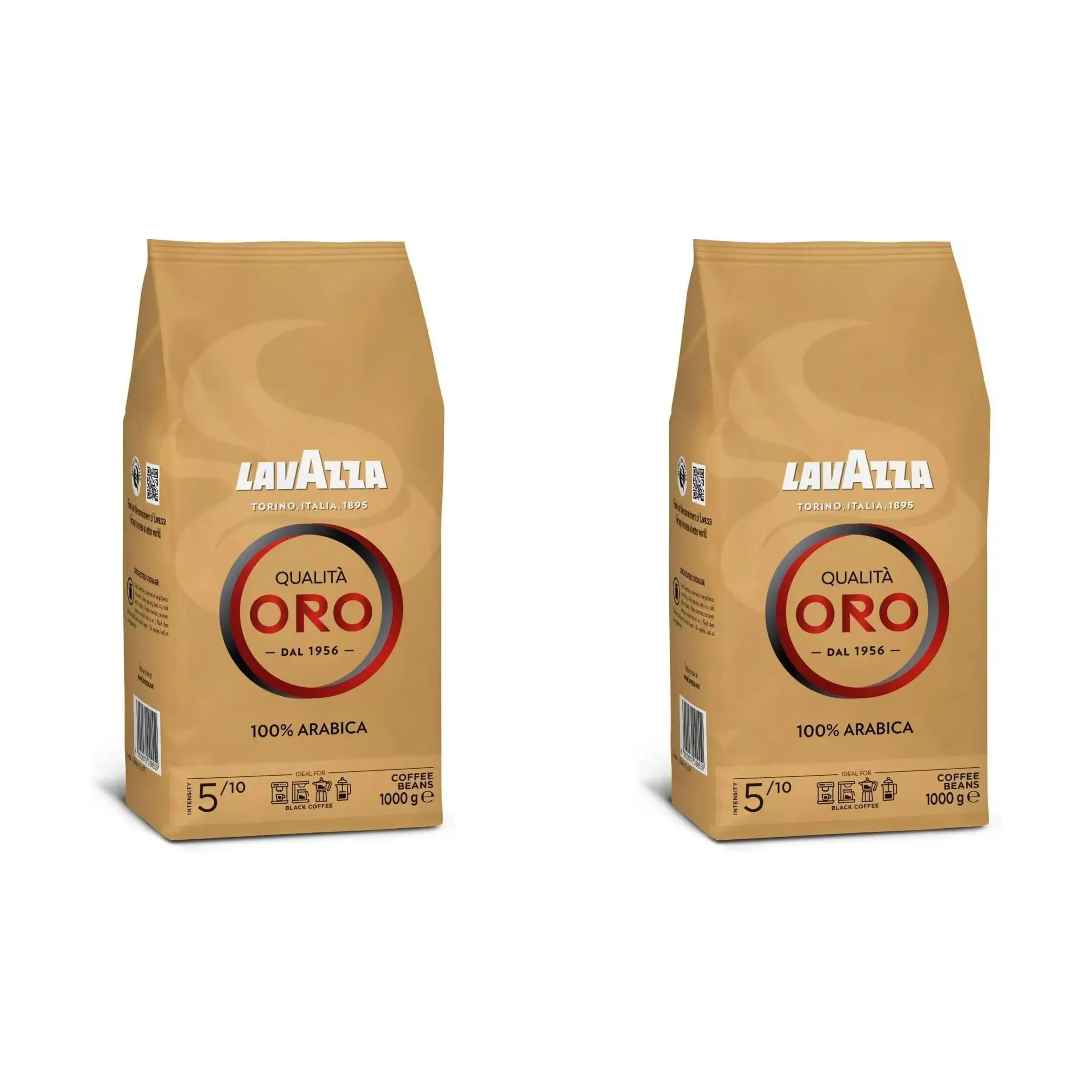 Lavazza, Qualità Oro, Café en Grano, Ideal para la Máquina de Café Espresso, con Notas Aromáticas de Frutas y Flores 2kg
