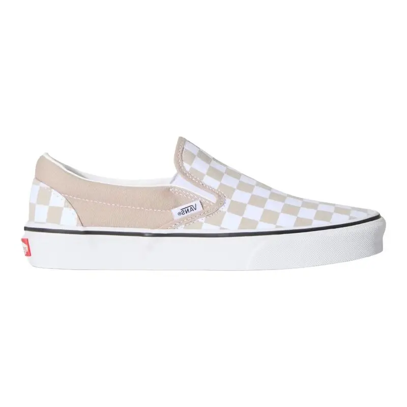 Zapatillas Beige de Cuadros Vans Classic Slip-On Checkerboard de Estilo Informal