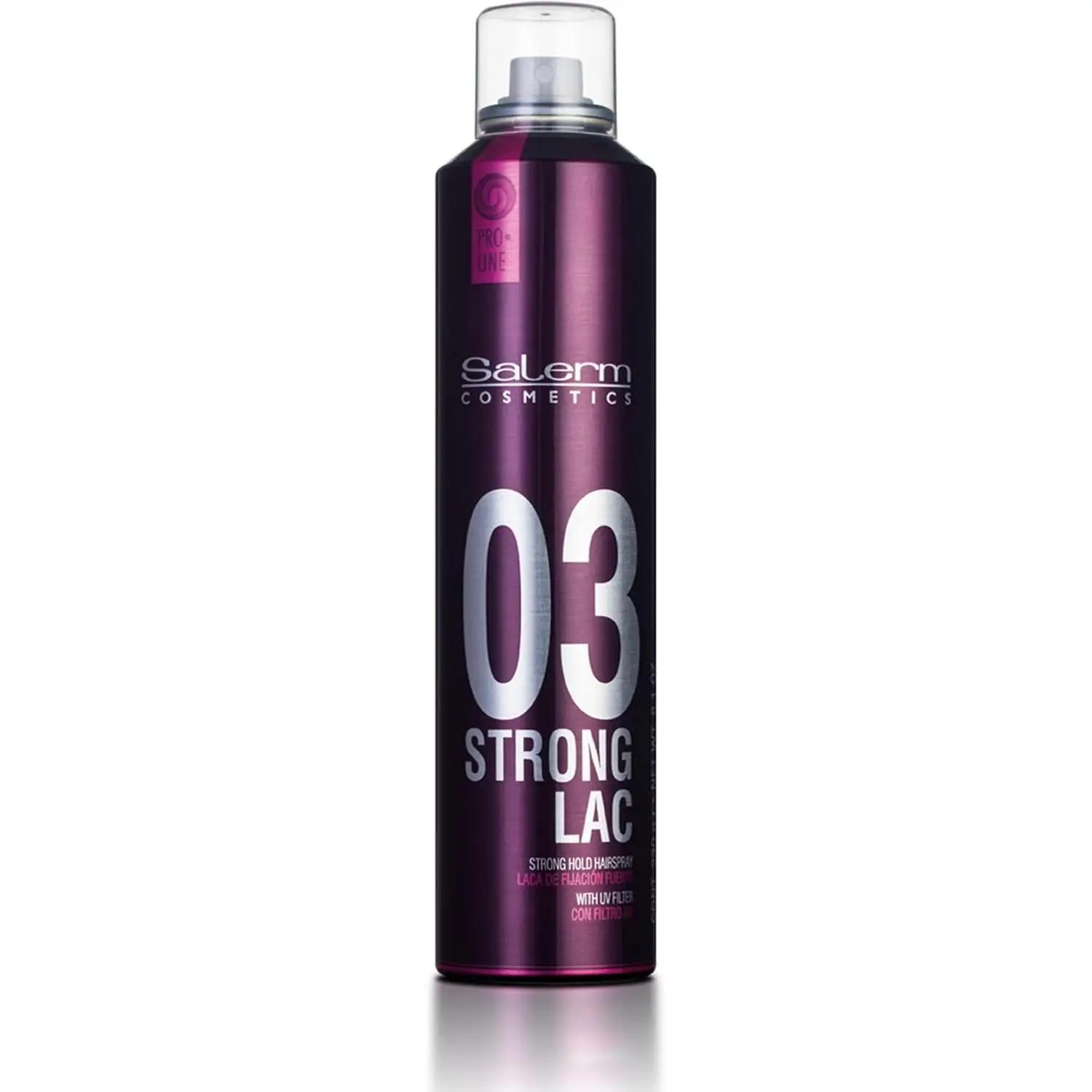 SALERM - Laca sin Gas - Pro Line Hair Spray 03-300 ml - Fijación Fuerte - con Filtro Solar UV - Efecto Anti Humedad - Conserva el Color - Protege el Cabello de las Agresiones Externas