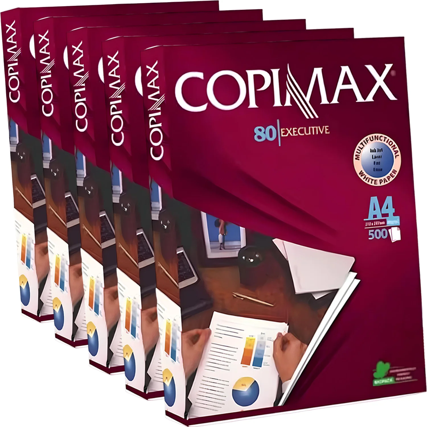 Folios Blancos A4 210 x 297mm, 80gr/m², Alta Opacidad, Papel Blanco Multifunción, Ideal para Impresoras, Fotocopiadoras y Fax, Compatibilidad Universal, 500/2500 Hojas