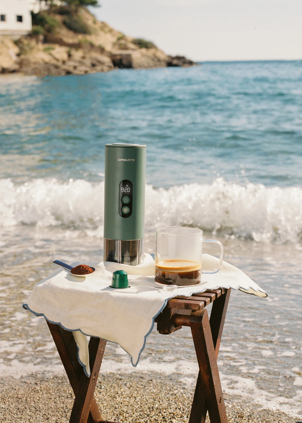 Create - Portable 15bar Coffee Maker for Capsules and Ground Coffee, 80ml Capacity, with or without Case, Ideal for Travel and Camping, Compact Espresso Machine #4