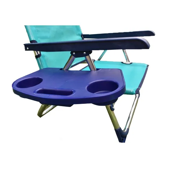 Blue beach chair auxiliary table