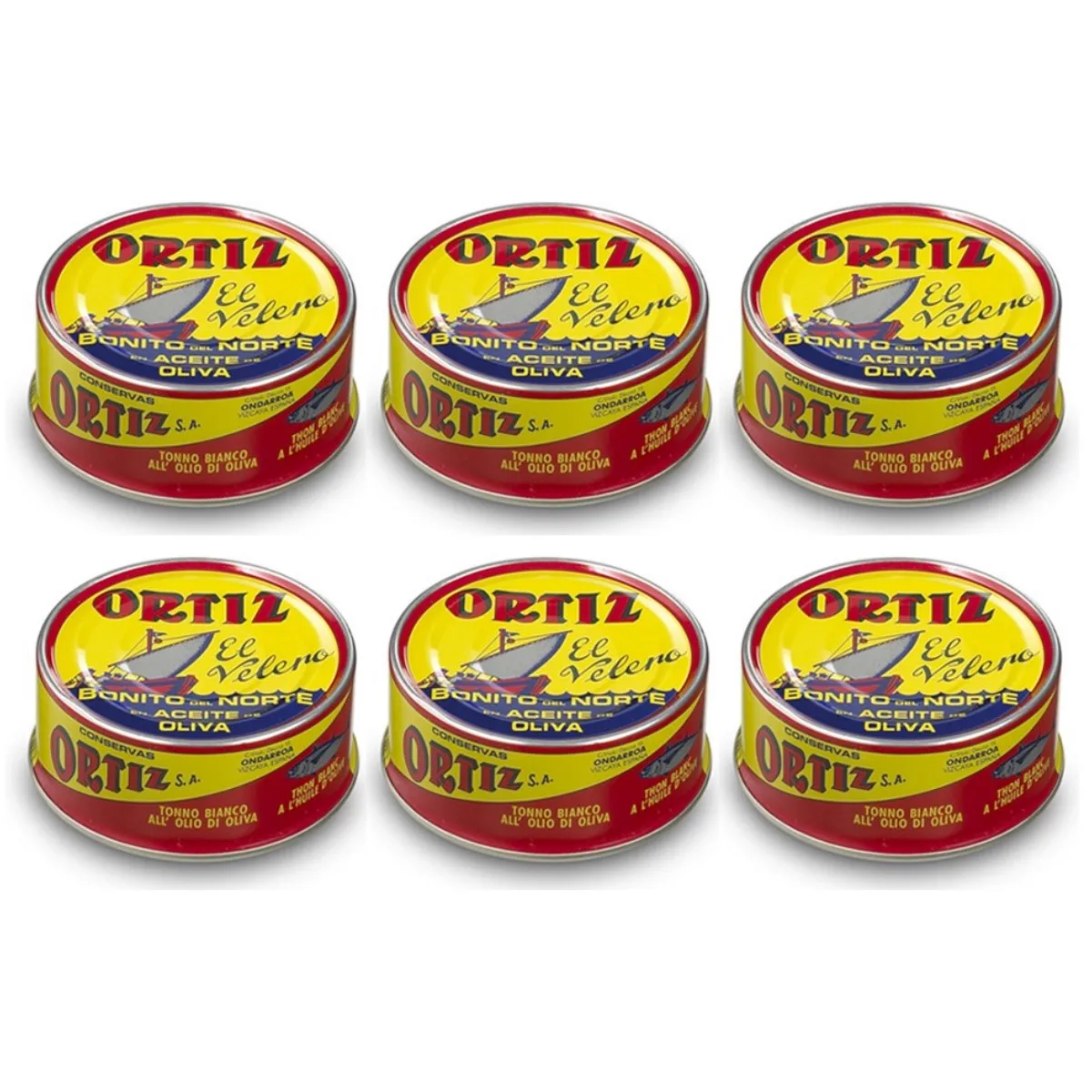 ORTIZ Bonito de Norte en Aceite de Oliva Lata 175gr Pack 6 Latas