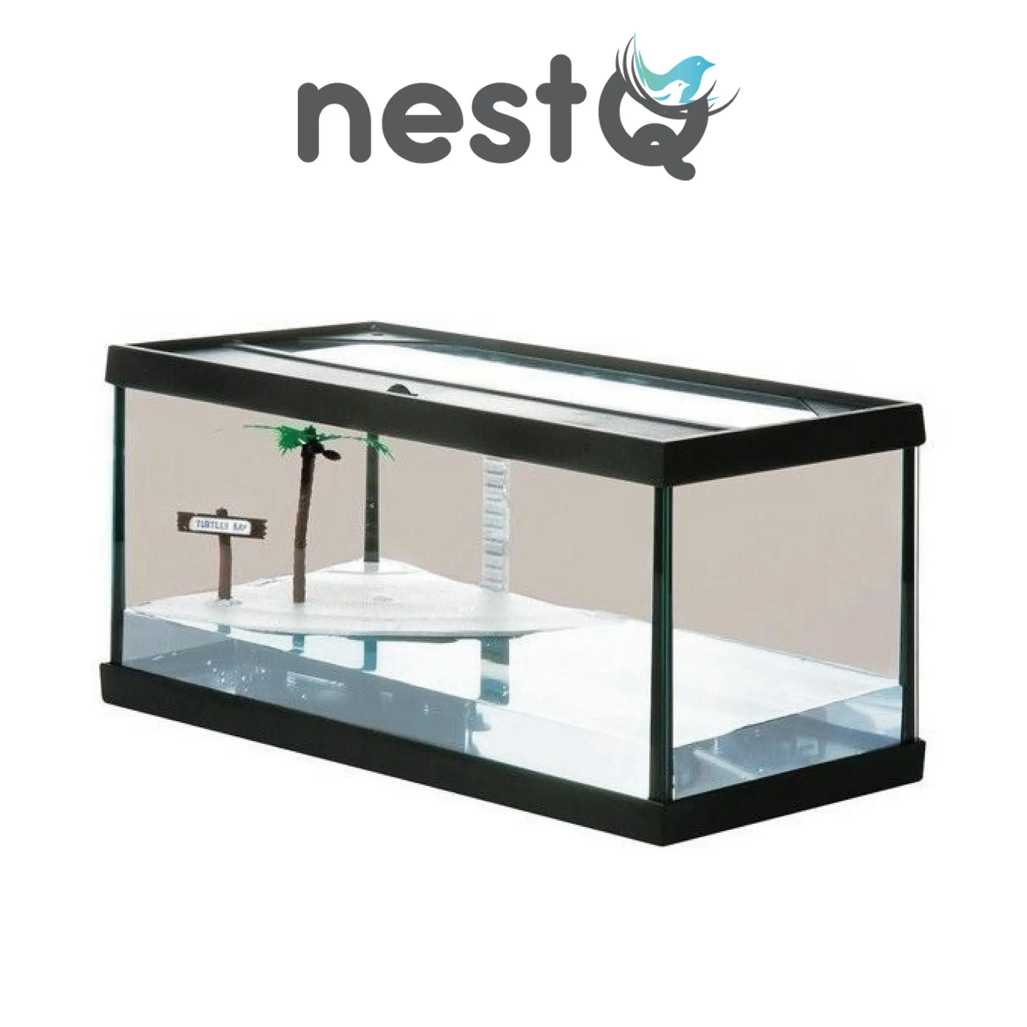 NestQ Crystal Island turtle 13 litres-outdoor turtle pond-turtle fish tank-Turtle Bowl-turtle aquarium sizes 42x21x19 cm (small)