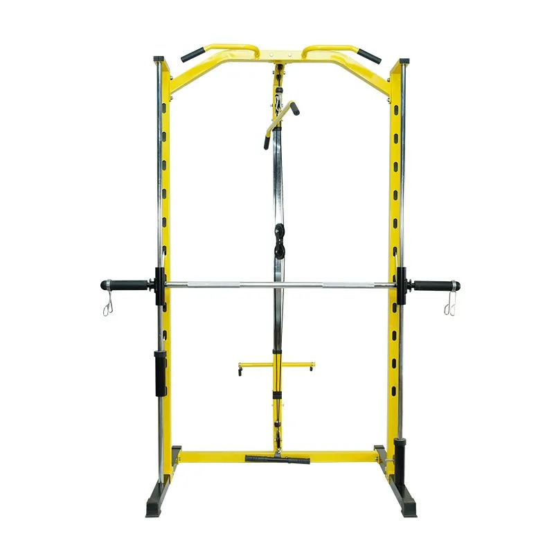 ALLINLIFE Jaula Musculacion Ajustable,Jaula de Potencia Multifuncional,Jaula de Sentadillas con Barra de Dominadas, Estación de Dips y Remo,Multipower Maquina Gym Gimnasio en Casa para Entrenamiento