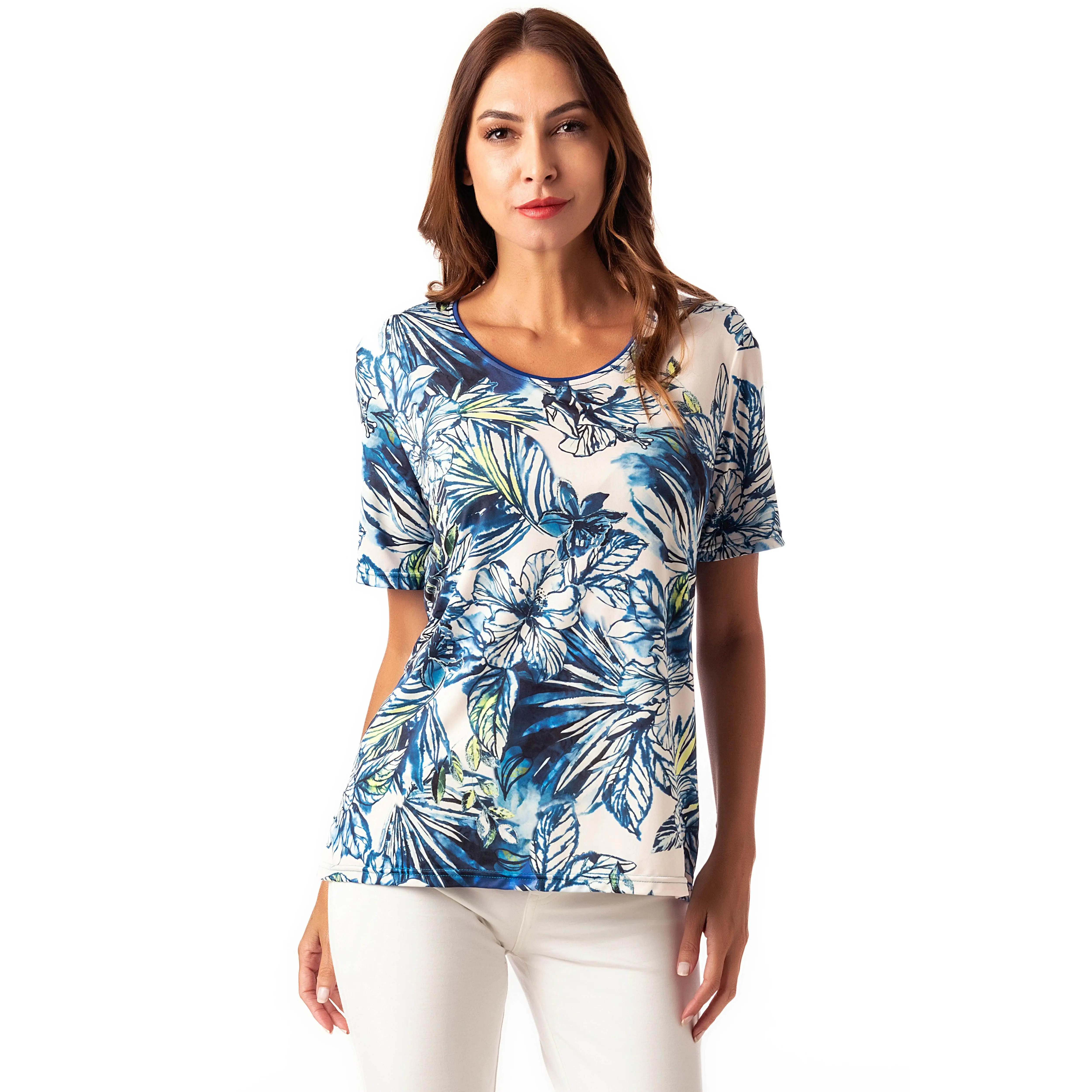 Camiseta de Manga Corta Estampada y Cuello Redondo - Genuine
