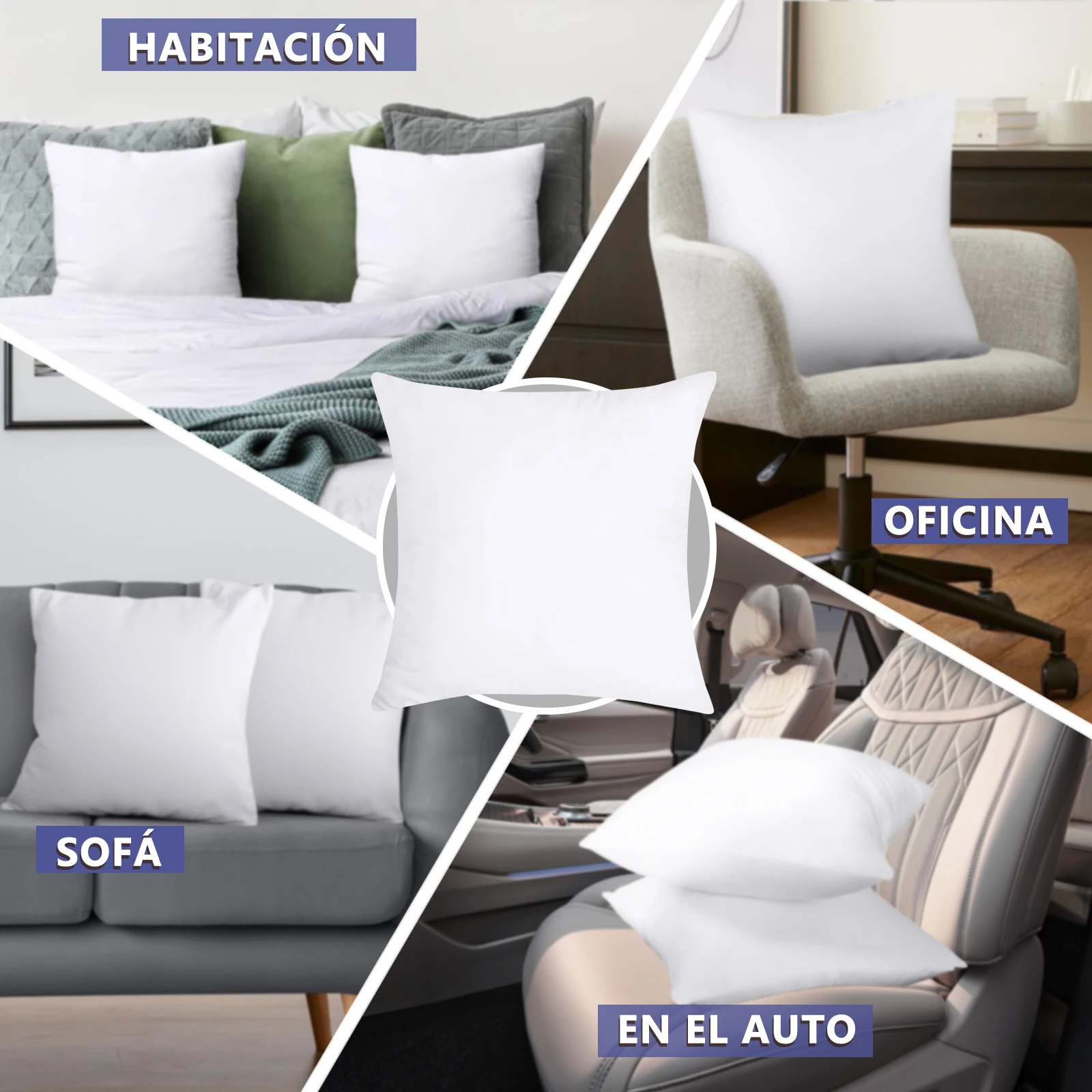 Easyspeed high recovery silicone hollow fiber cushion filling 2 / 4 / 6 units, 100% non-deformable polyester wadding, anti-allergic, hypoallergenic, adaptable to all covers, soft, fluffy, breathable