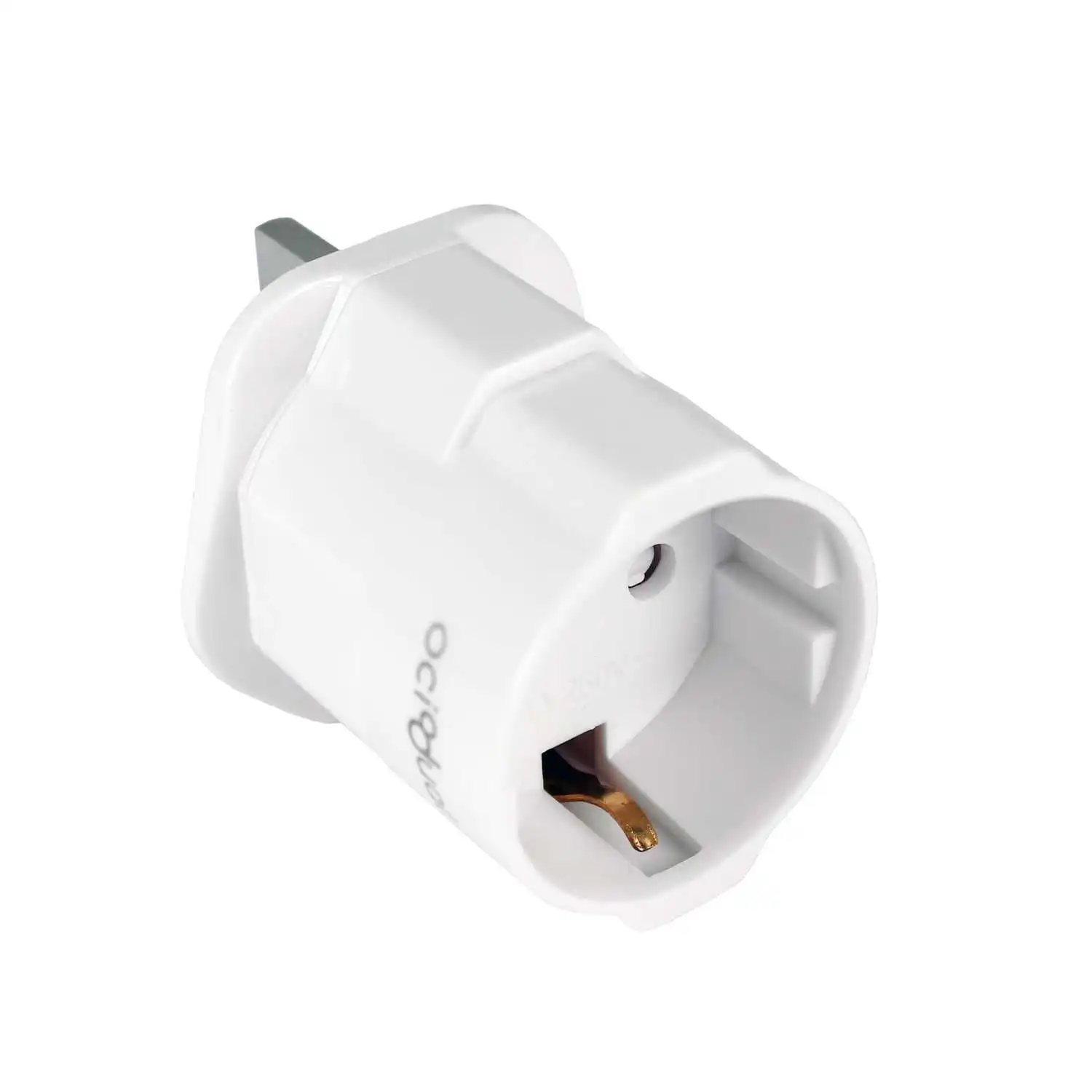 Ociodual Adaptador de Enchufe EU a UK, Convertidor de 2 Pines a 3 Pines, Tipo C, E y F a Tipo G, Blanco