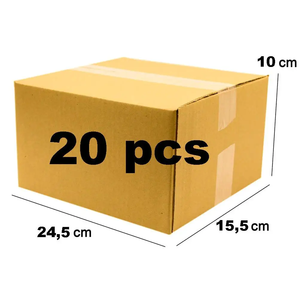 Disok Lote de 20 Cajas de Cartón para Envíos Pequeños 24,5 X 15,5 X 10 Cm - Embalajes Resistentes