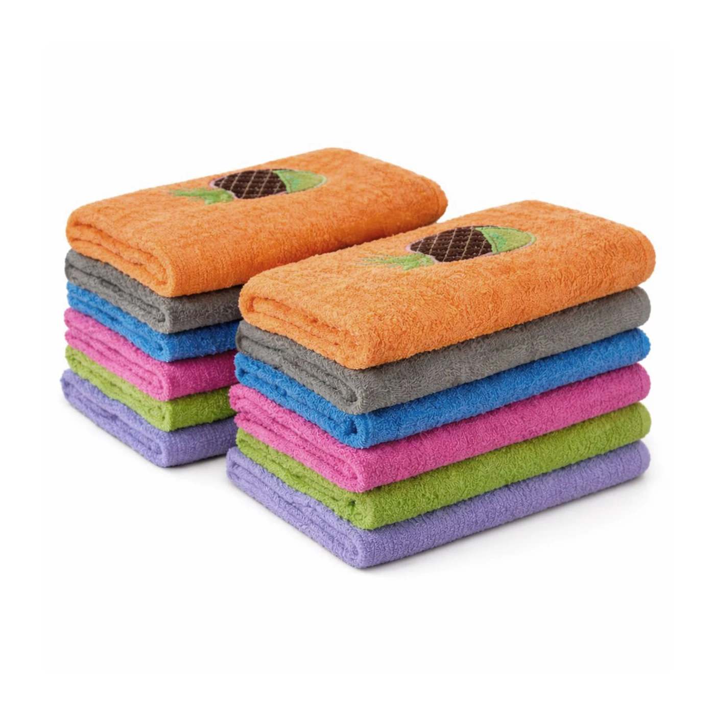 Pack de 6 o 12 Paños de Cocina Rizo 100% Algodón, Trapos de Cocina 50x50 cm Multicolor, Absorbentes, Suaves y Resistentes