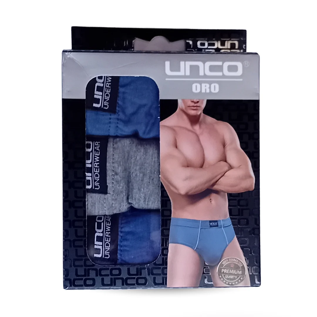 UNCO Slip men's underpants (3 pieces Pack) | Breathable and soft cotton men's underwear, modern design with comfortable fit, Ideal for daily wear, Casual style and maximum comfort all day