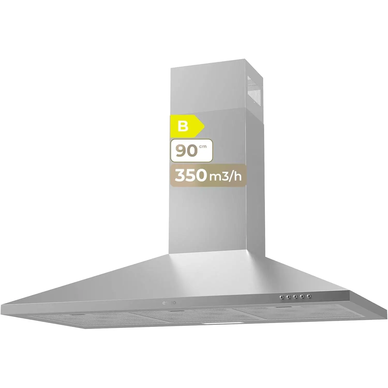 Evvo Campana Para Cocina Tipo Chimenea Ce25 90 Cm Inox B - Imagen 3