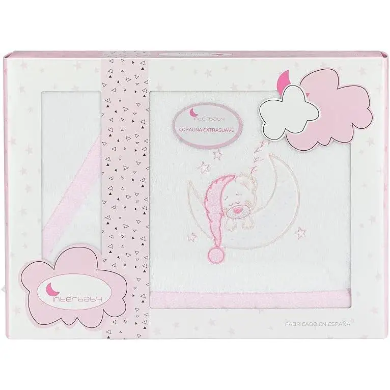 Interbaby Conjunto de Sábanas para Capazo de Bebé en Invierno - Coralina Extra Suave y Cálida - Incluye Bajera, Encimera y Funda de Almohada - Fabricado en España