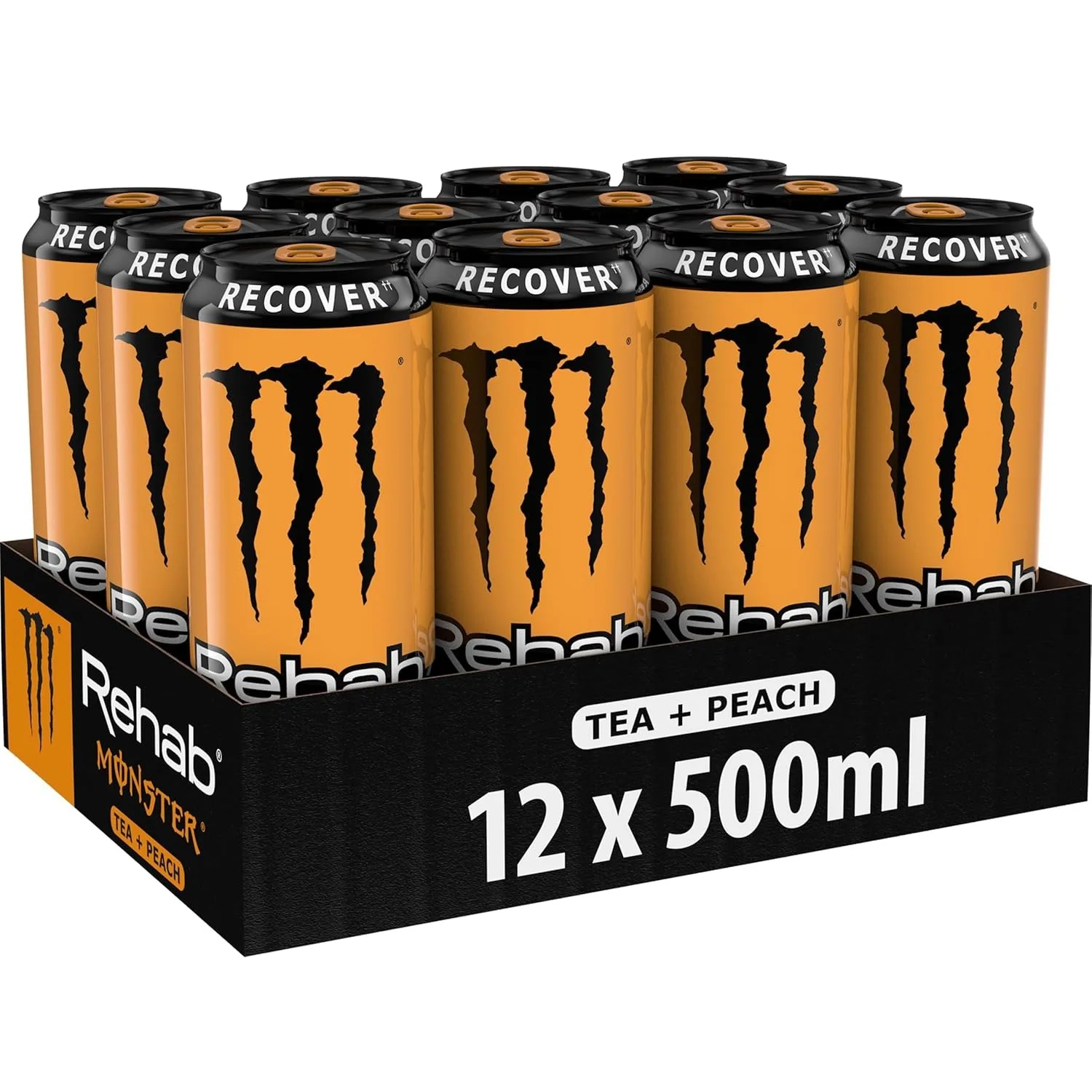MONSTER REHAB PEACH sabor melocotón durazno - Latas de 500ml - Pack 12 uds - (Importación)