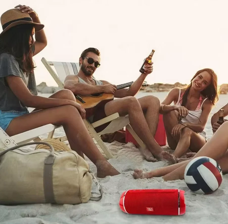 T&G Portable Bluetooth Speaker TG 116, 5W, IPX5 Waterproof, Powerful Stereo Sound for Outdoor Use, Ideal for Music Lovers, Great Portable Speaker.