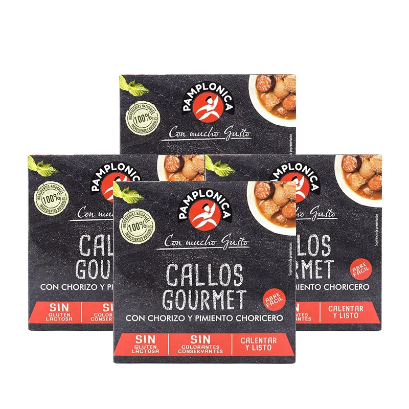 Gourmet callus with chorizo and choricero pepper Pamplonica Natural 100% 380 g x4 Total 1,52 kg