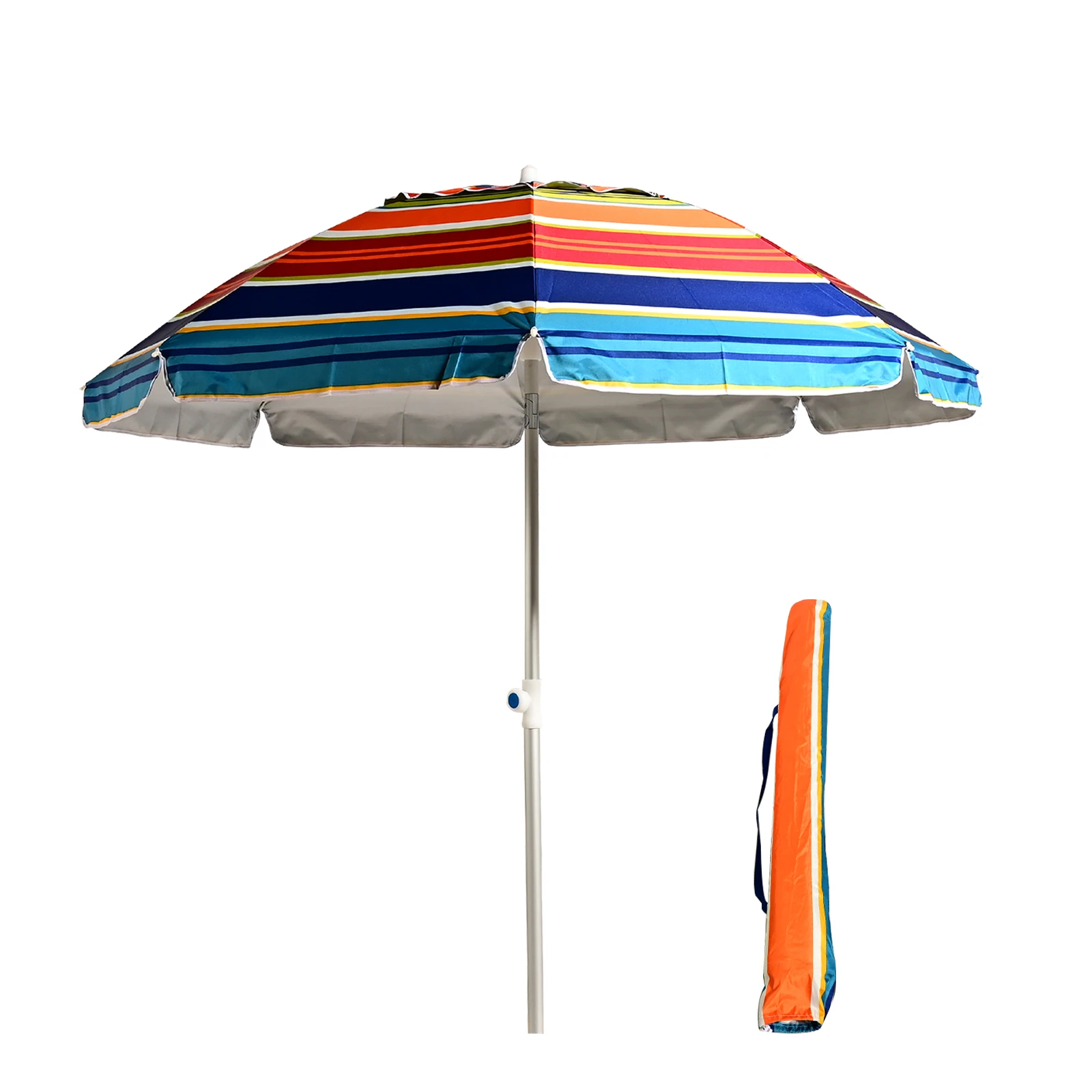 S7 STAR Sombrilla Playa Grande 160-240 cm, Sombrilla Plegable Multicolor a Rayas, Sombrilla Ligera con Bolsa Transporte, Protecciíon UV 50,  Sombrilla Exterior de Moda con Tubo Aluminio, Ideal para