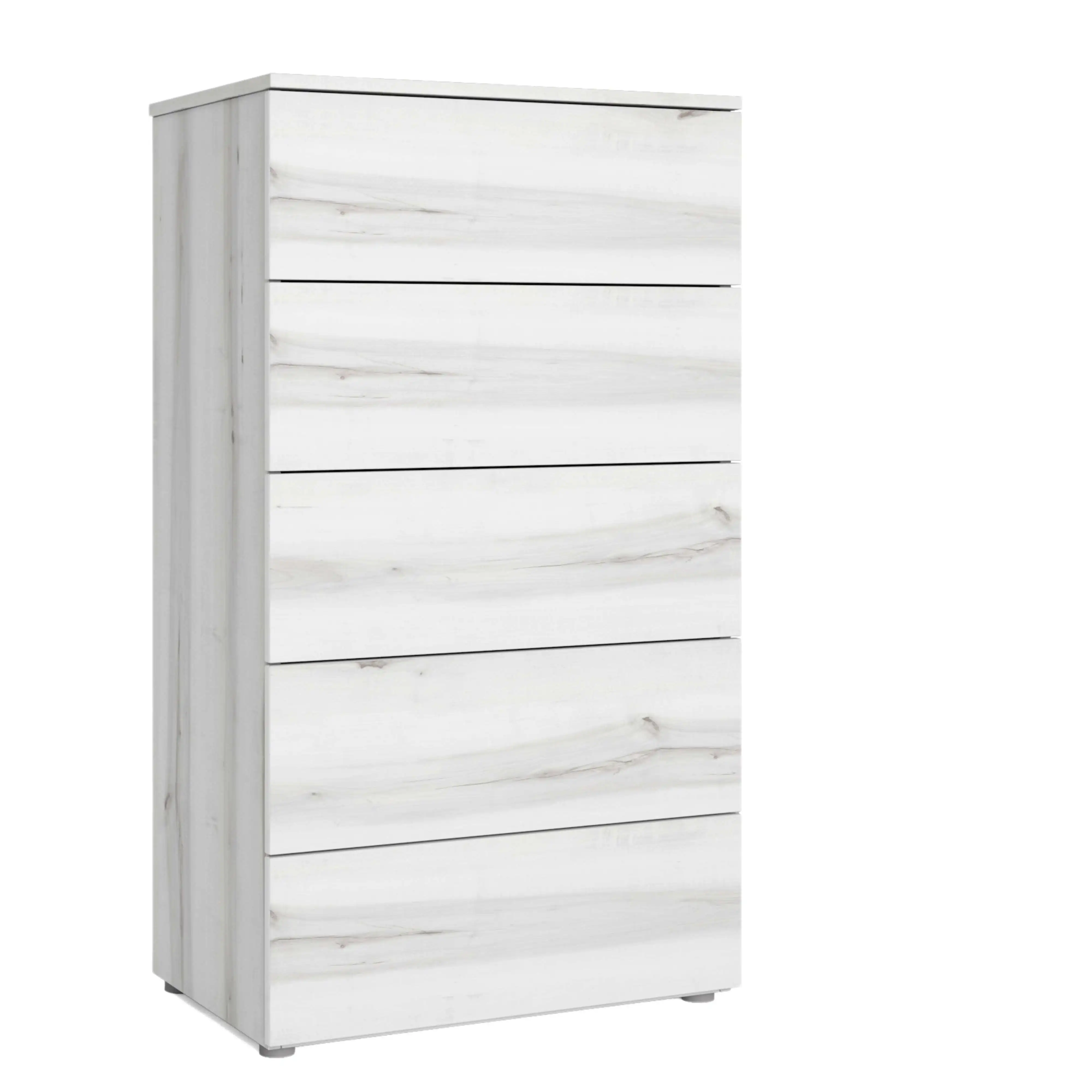 Miroytengo Sinfonier Cómoda 5 Cajones Mueble Cajonera Cómoda Alta Lyon Blanco Albo 62x111 cm
