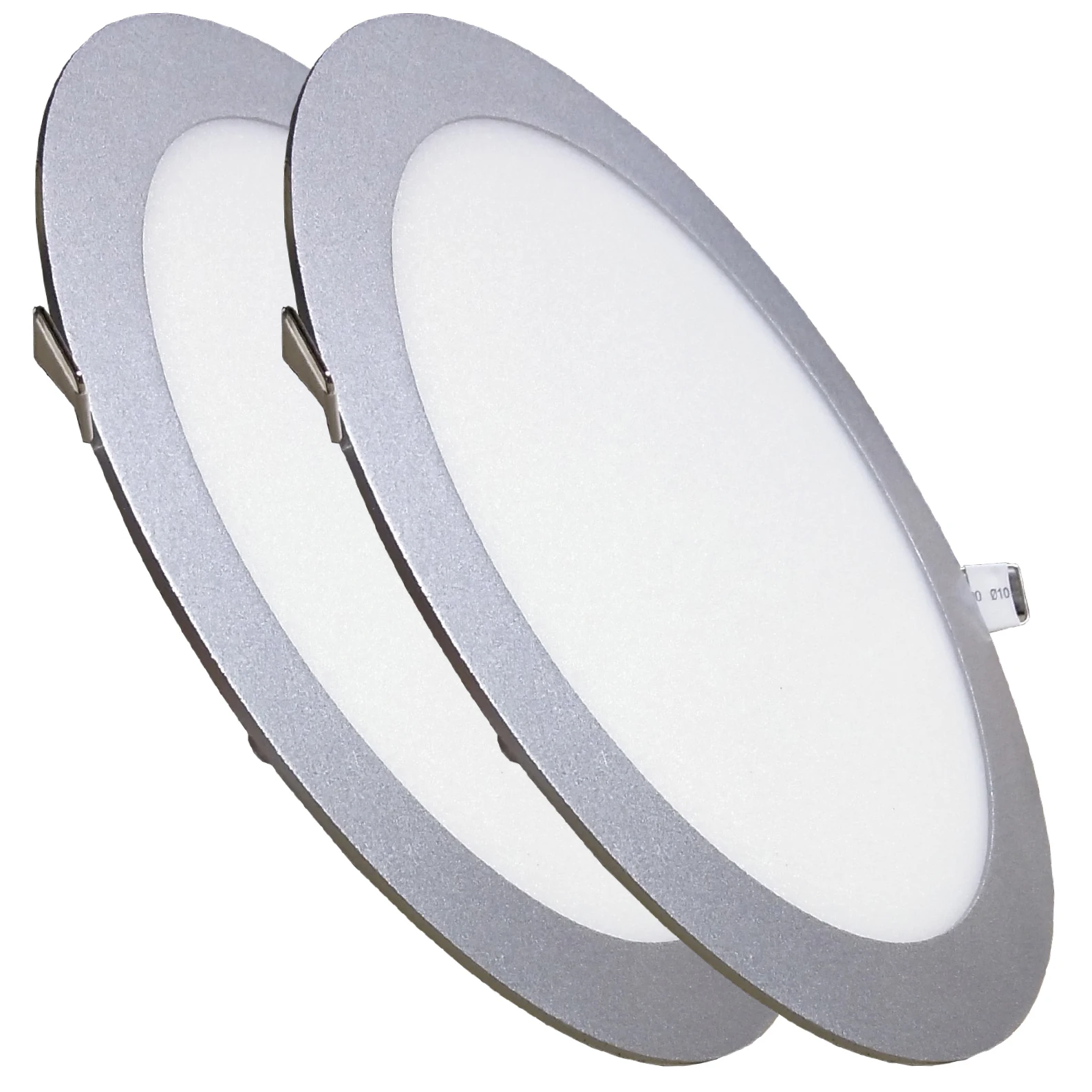 LED ATOMANT Panel LED Redondo 24W plano, Corte 280mm, Marco plata, 2200 lúmenes, Driver incluido, Bajo consumo, Alta eficiencia, Ideal para salones, cocinas, oficinas, Instalación fácil, Luz uniforme
