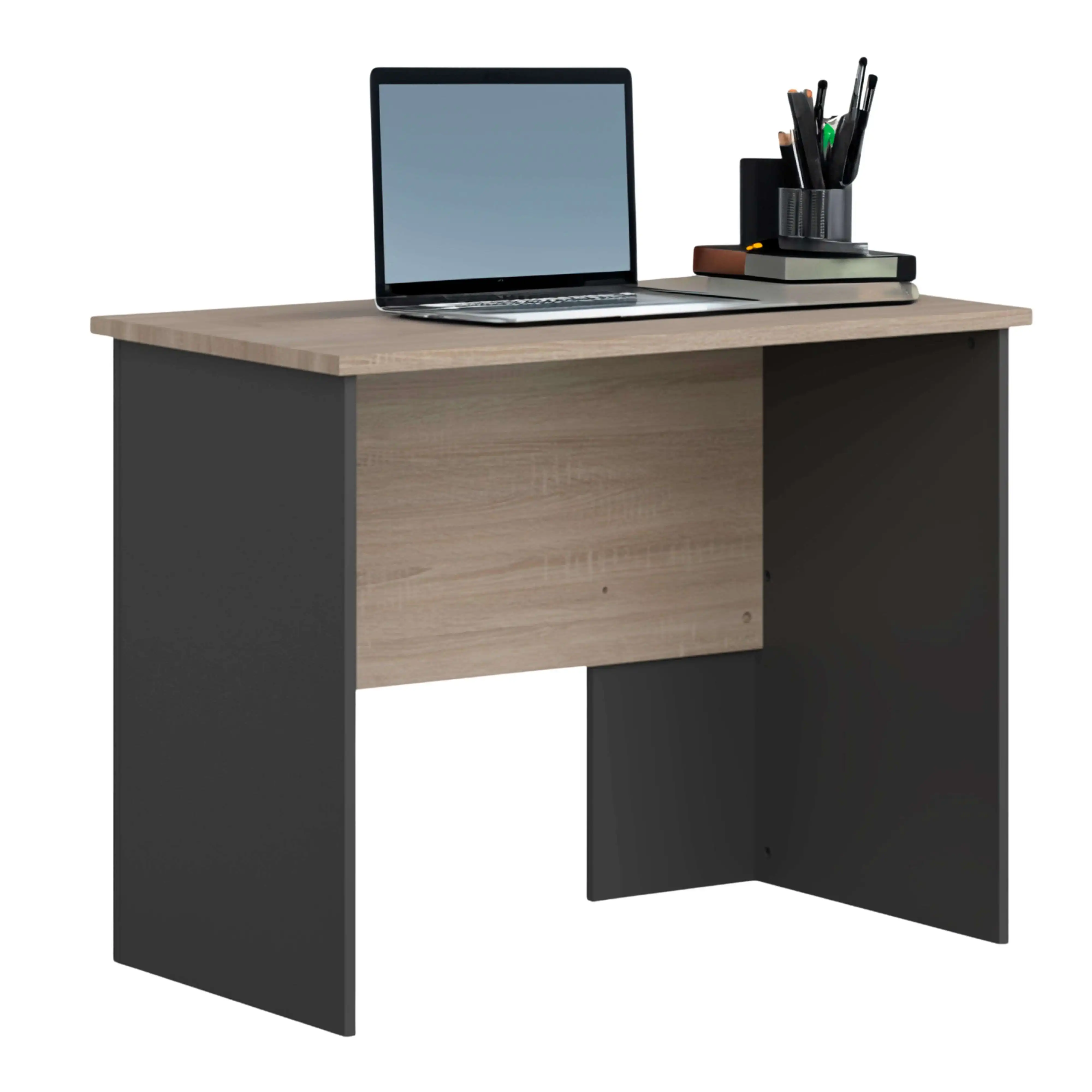 Miroytengo Mesa de Escritorio Estudio Nibis Industrial Color Roble Sonoma y Gris Antracita 100 cm