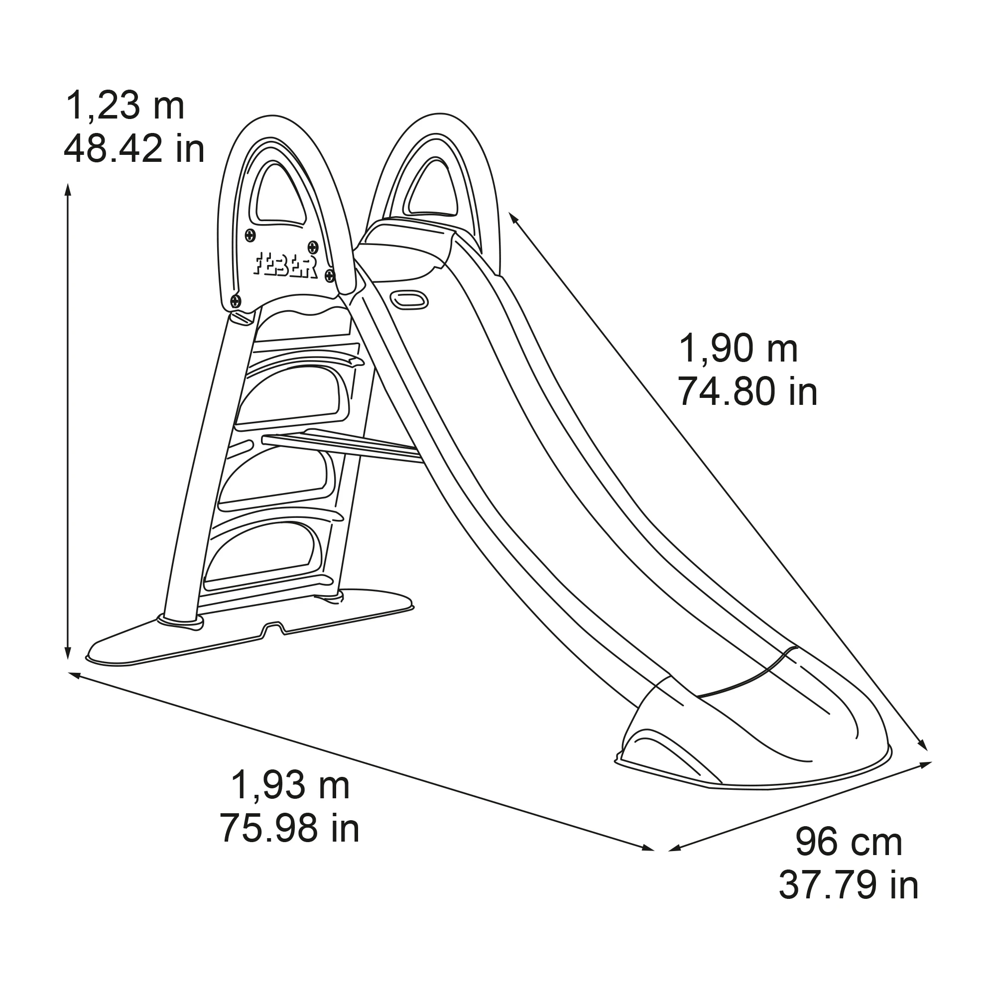 Feber - slide 10 with water, with hole to put the hose, non-slip stairs, multicolored, highly resistant and easy to assemble, for children between 3 and 8 years, famosa (800009592)