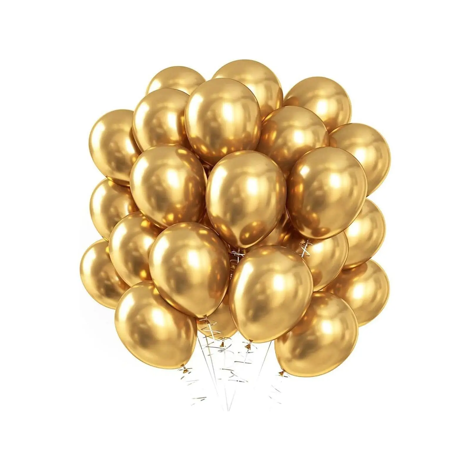 Zirizon-Golden Chrome Metal Balloons 9 inch Helium Balloons Arch Gold Thick Latex 50PCS Birthday Party Decorations Baby Shower Bachelorette Party Wedding Engagement Anniversary Christmas Festival (Gold) fly helium