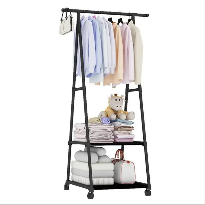 Perchero colorido de pie para colgar ropa y cosas, estante de almacenamiento con ruedas, muebles de dormitorio de estilo Simple