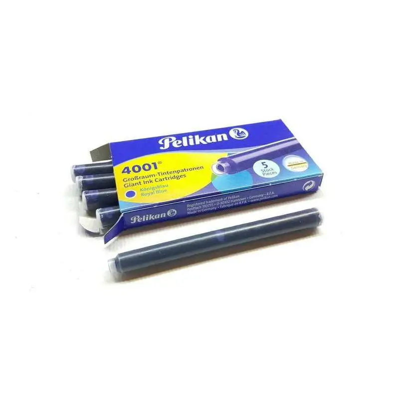 Pelikan caja de 5 cartuchos largos 4001 gtp/5 - tinta de alta calidad - compatible con plumas estilograficas - color azul real