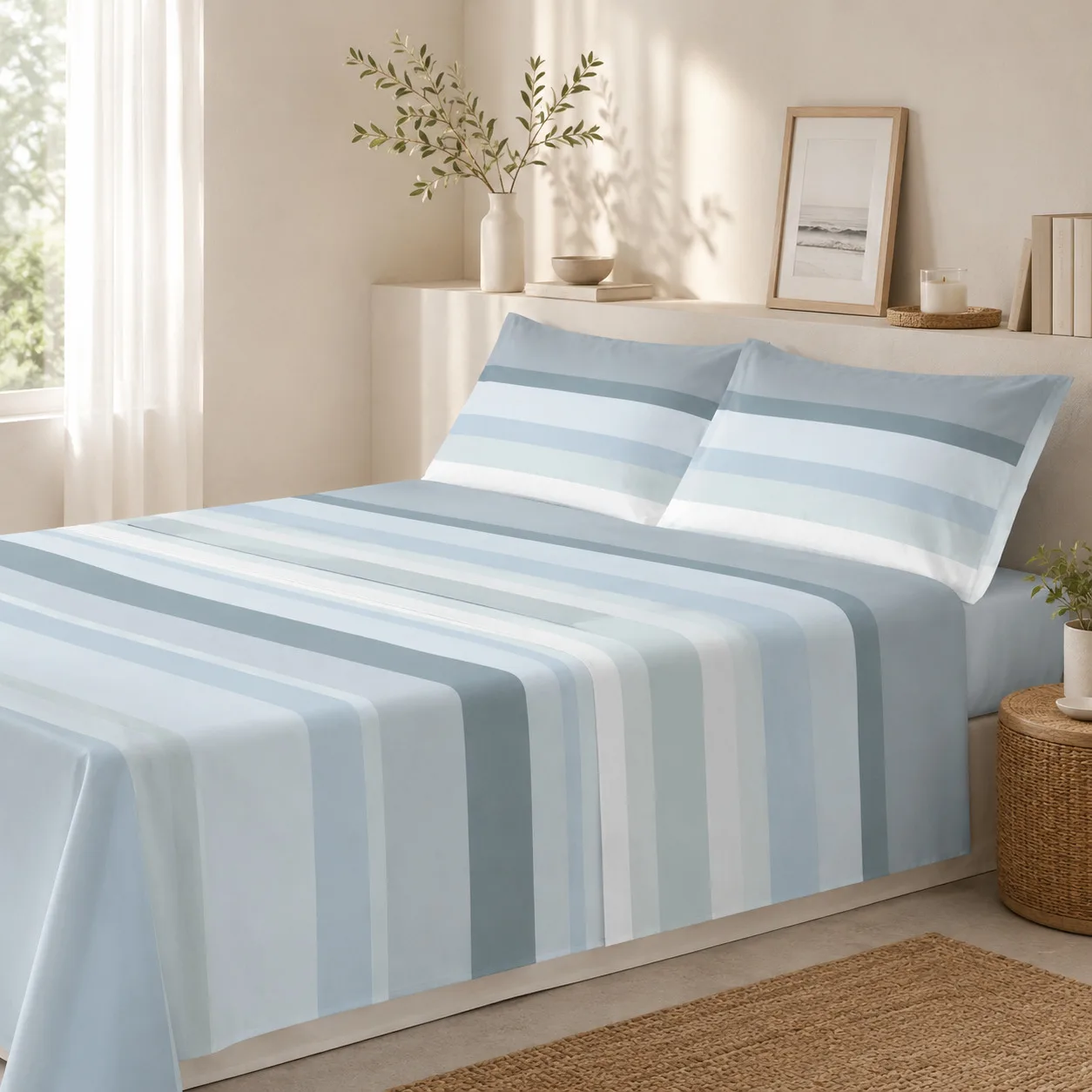 Donegal Collections - Juego De Sábanas 3 Piezas Verano Cama 90cm, 105cm, 135cm, 150cm - Disponible en diferentes Diseños, Medidas y Colores - Ideal para Entretiempo, Primavera y Verano - 100% Microfibra Suave y Tacto Tela - Tratamiento Anti-Pilling