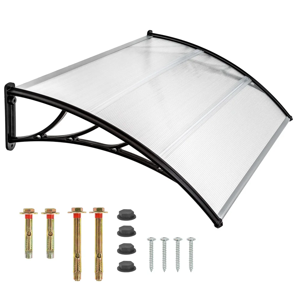 Tectake-transparent canopy | Quick and easy assembly | The awning is transparent, rigid and sturdy polycarbonate. | For doors, windows and shop windows