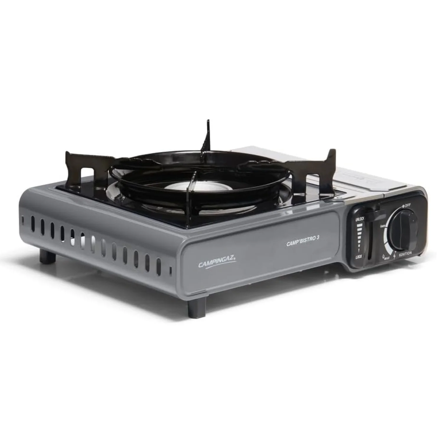 Campingaz Camp Bistro 3 - Hornillo Cocina Quemador Cartucho de Gas CP 250 de Camping Compacto, Encendido Piezo, Resistente con Protección contra Sobrecalentamiento, Estufa de Mesa, Ideal para Acampadas Cocinar en el Campo, Uso Exterior, Picnic. Portátil