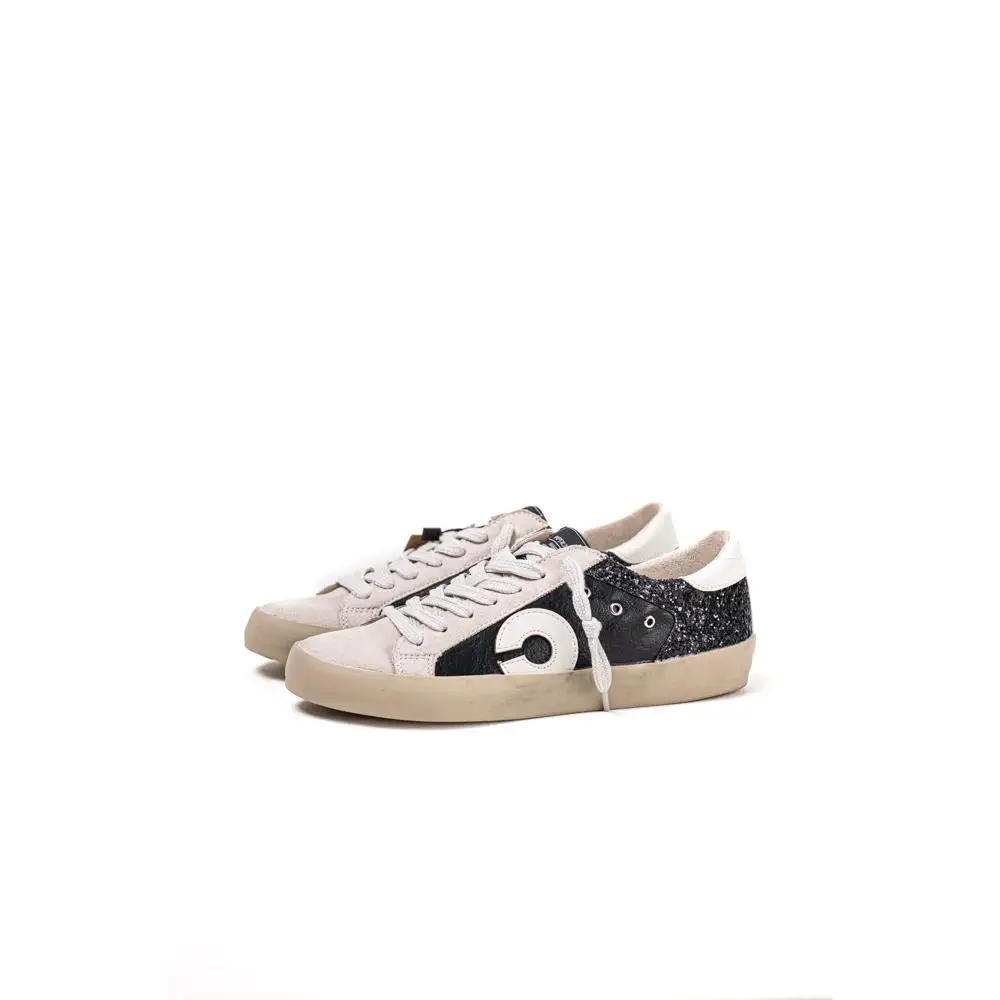 Lyla Wang Zapatillas deportivas para mujer bicolor con detalles brillantes y suela de goma Corina