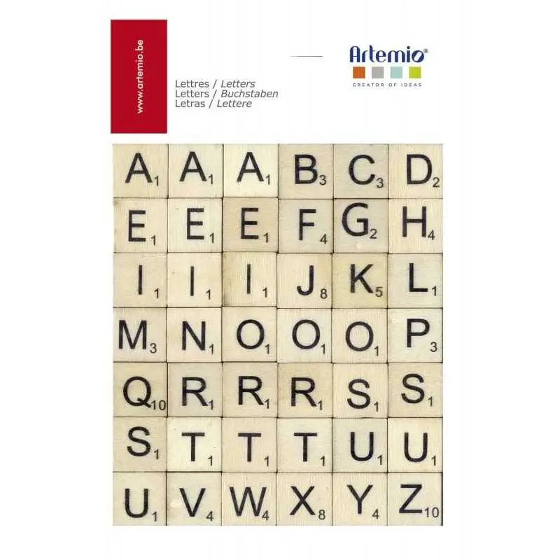 Artemio wooden letters SCRABBLE ARTEMIO 20 MM 42 UD