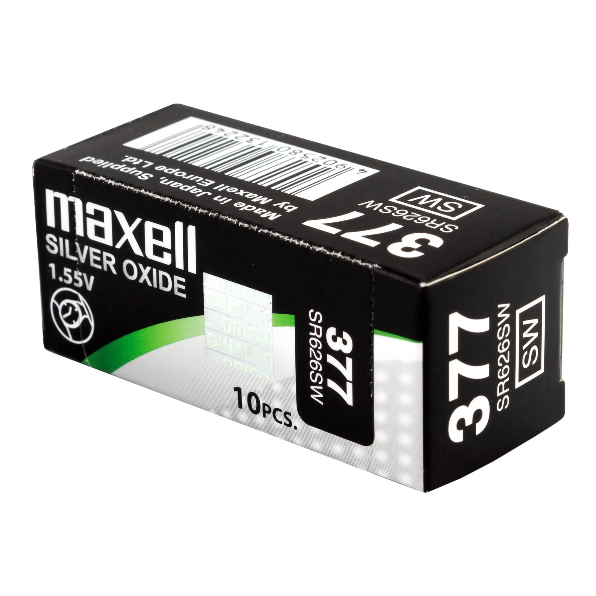 Maxell pila botón de óxido de plata SR626SW (377) pack de 10 unidades