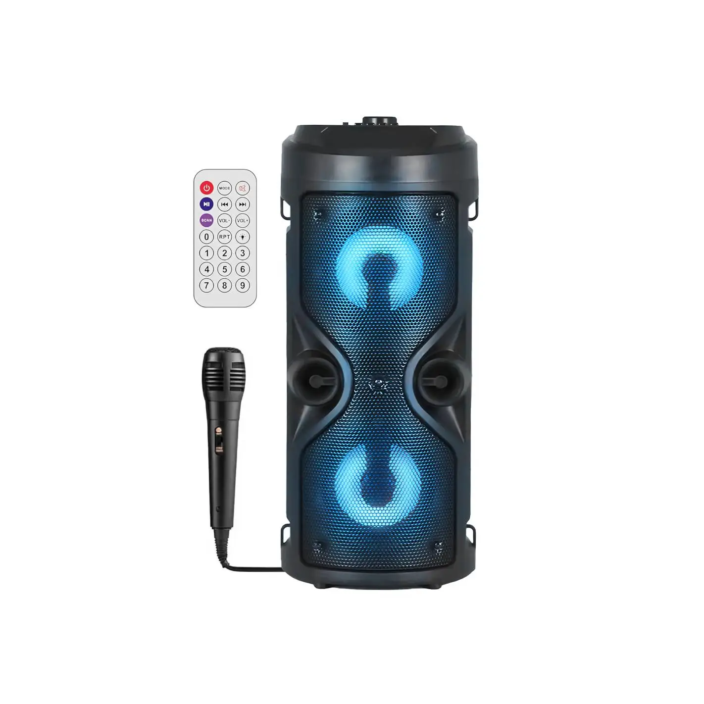 Image of Mediawave Store Altoparlante Bluetooth Altoparlante Microfono karaoke portatile Luce a LED cod004