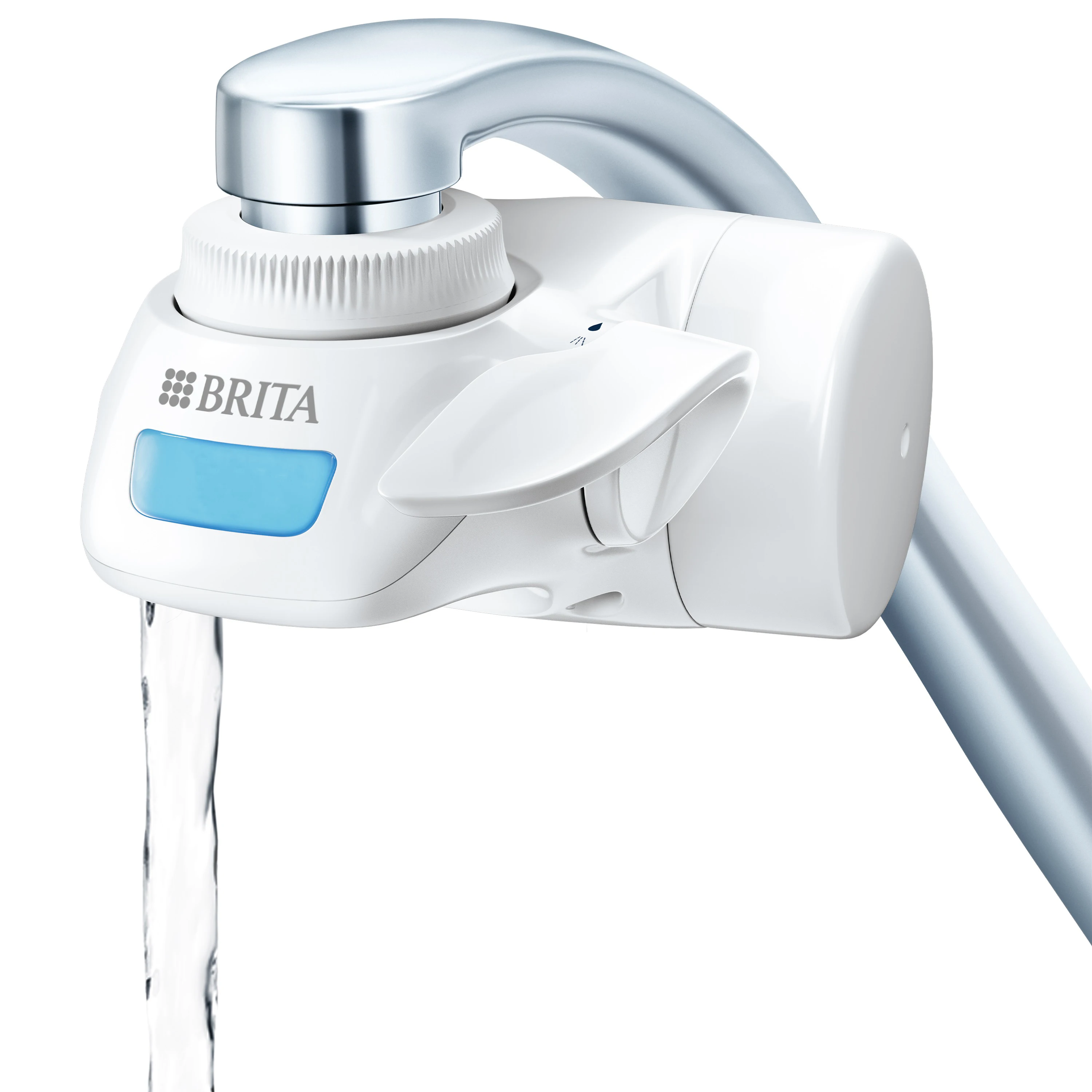 BRITA Sistema de Filtración On Tap Pro V-MF | Grifo con Filtro de Agua Incluye 1 Cartucho | Filtra hasta 600L | Elimina el 99,99 % de bacterias, cloro y microplásticos | Conserva minerales esenciales | Pantalla LCD con indicador de vida útil