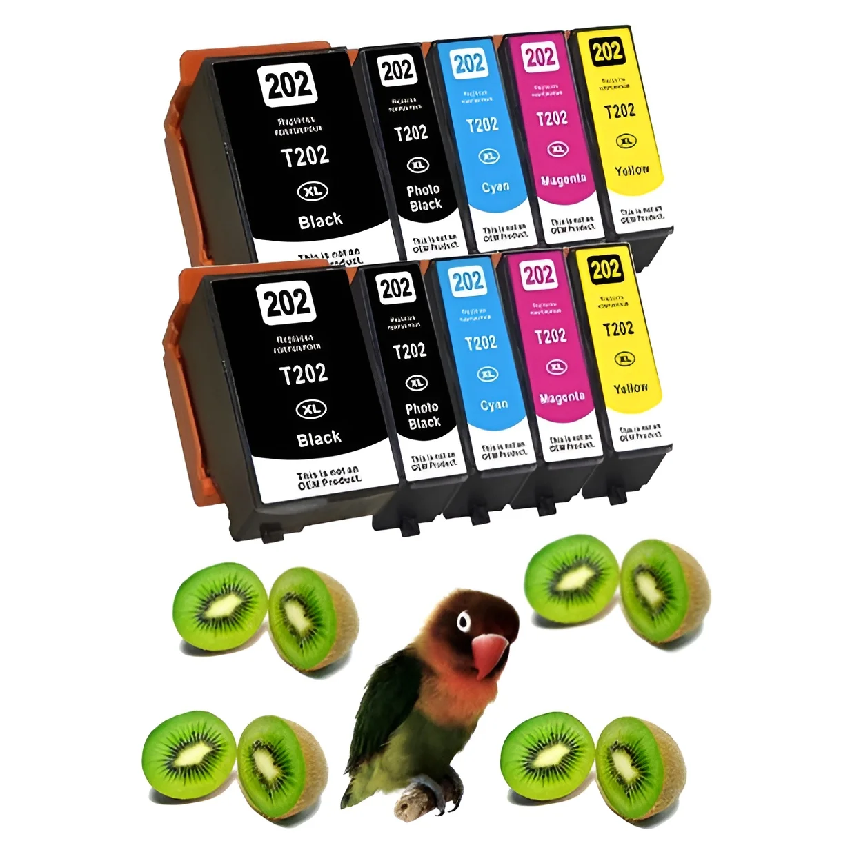 Compatible Epson 202XL Ink Cartridge Pack for Expression Premium XP-6000 XP-6005, 10 high-capacity colors including black, photo black, cyan, magenta, and yellow, ideal for reliable printing. #1