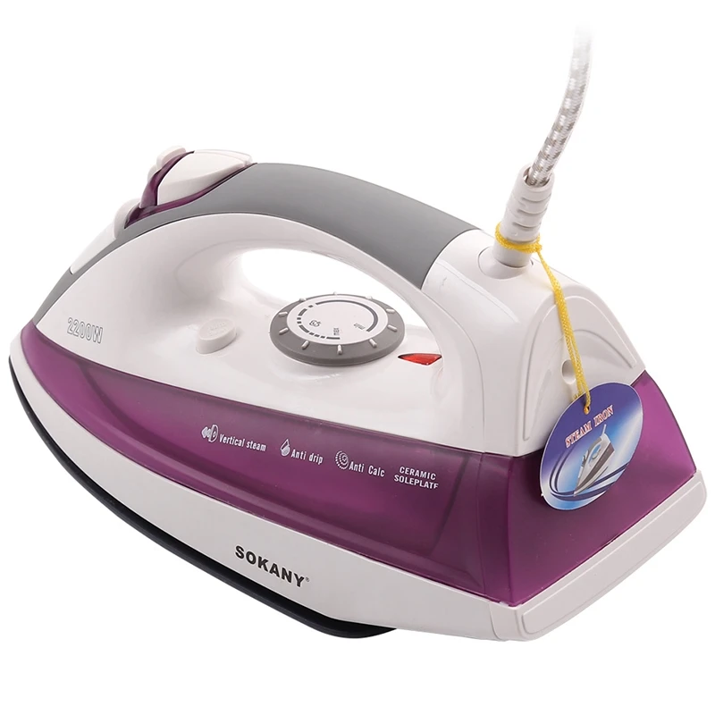 Sokany dy-186 steam iron 2200w purple.