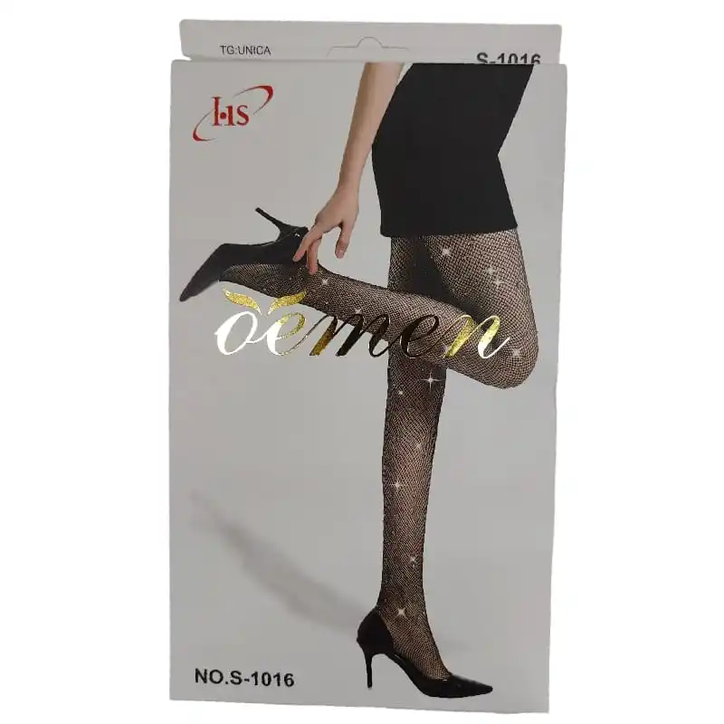 Medias panty con red y decorado con perlitas brillantes mujer moda ideal para cualquier momentos fiestas Party talla unica negra