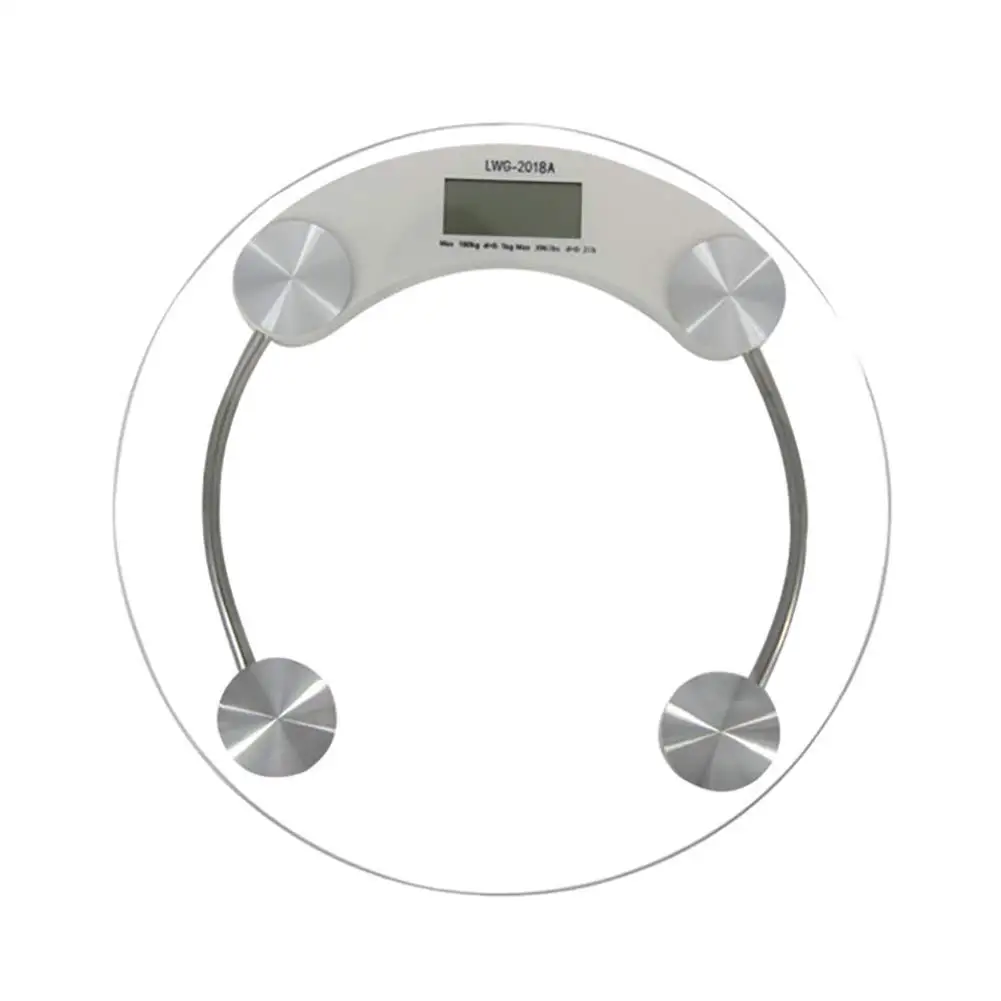 IPSDI Báscula de Baño Digital 2 Opciones de Peso Kg/Lbs Vidrio Templado Pantal LCD Balanza de Peso Corporal Alta Precisión Auto Encendido Auto Apagado Resistencia 180KG