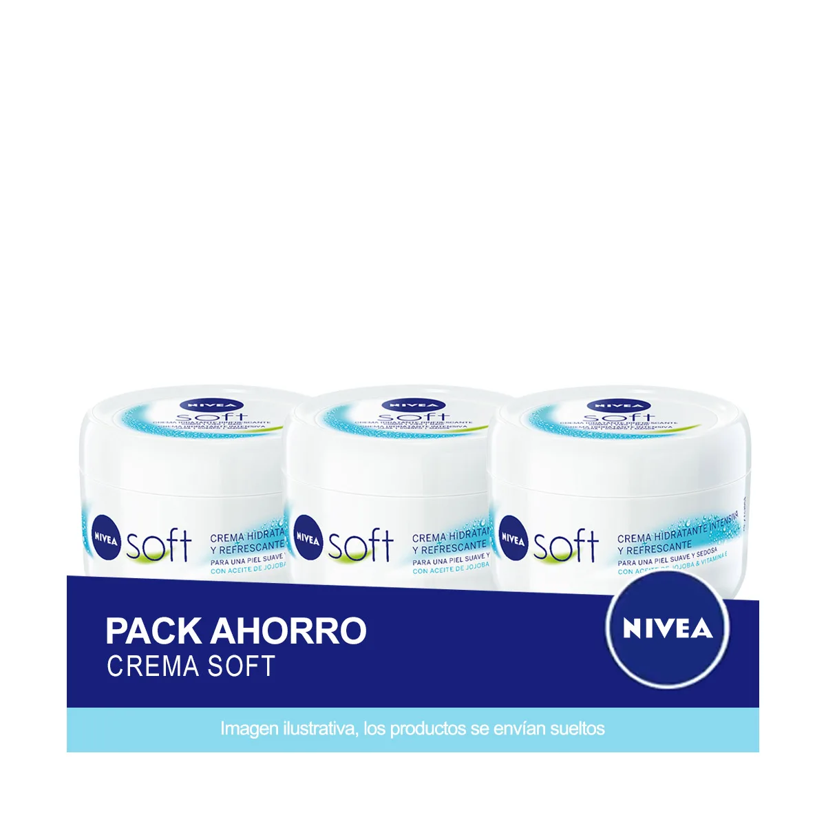 NIVEA Soft Crema Hidratante Multiuso 375ml - Pack ahorro de 3 unidades