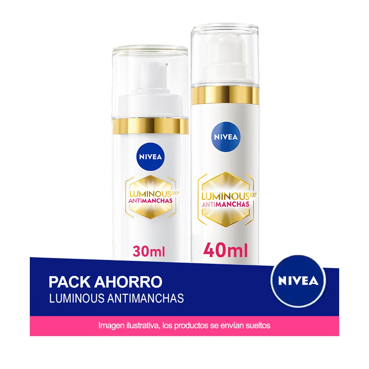 NIVEA LUMINOUS Pack ahorro cuidado facial antimanchas - Contiene crema de día y sérum