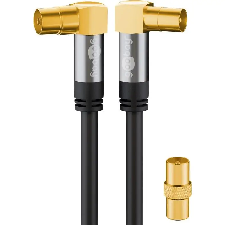 Wentronic 70455 cable coaxial 1 m Negro