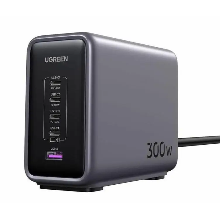 Ugreen 90903B cargador de dispositivo móvil Universal Negro, Gris Corriente alterna Carga rápida Interior