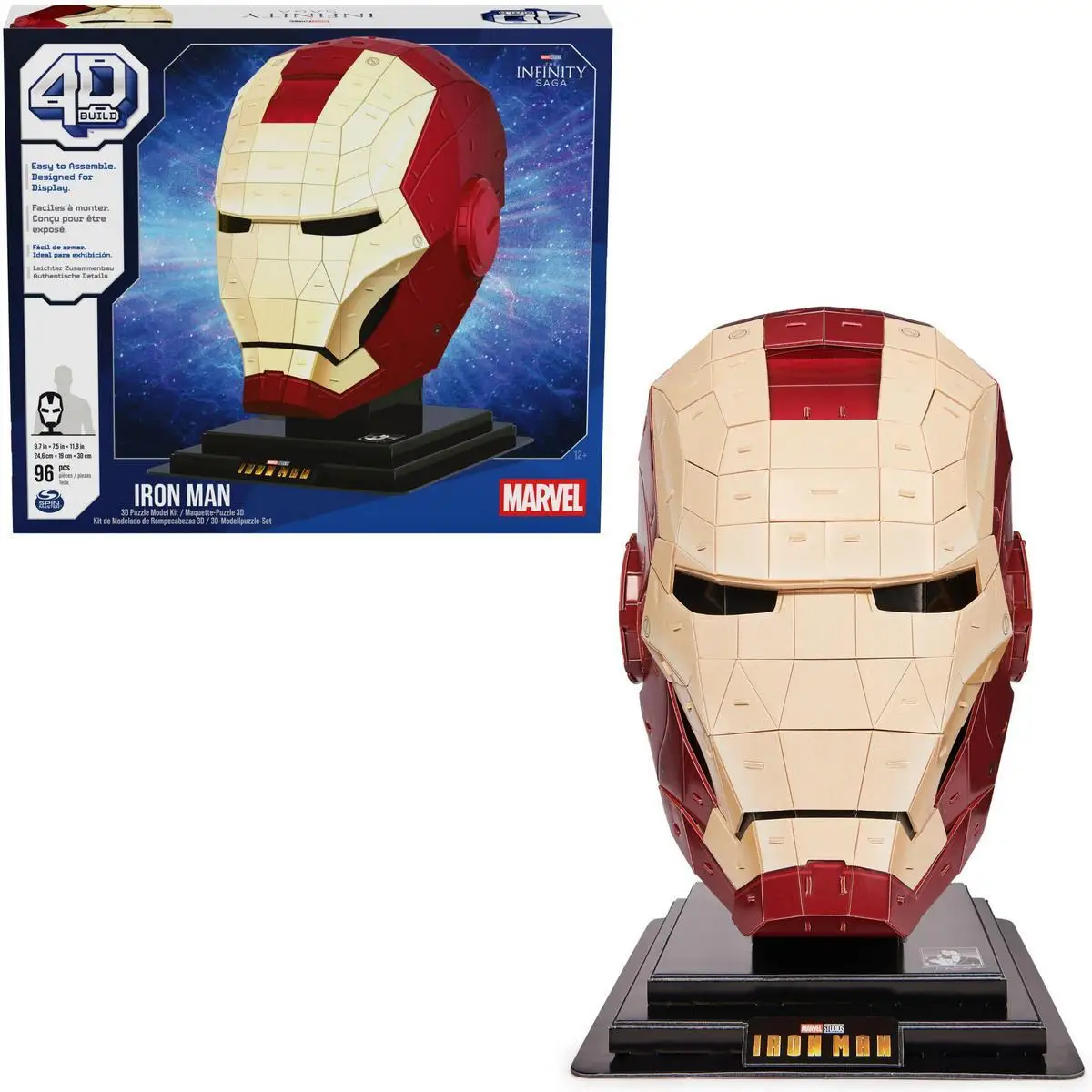 Spin master - 4d puzzles - iron man helmet - marvel 3d puzzle - iron man toy - 3d puzzles construction game - puzzles for adults and children - 6069819   - toys for children +12 years