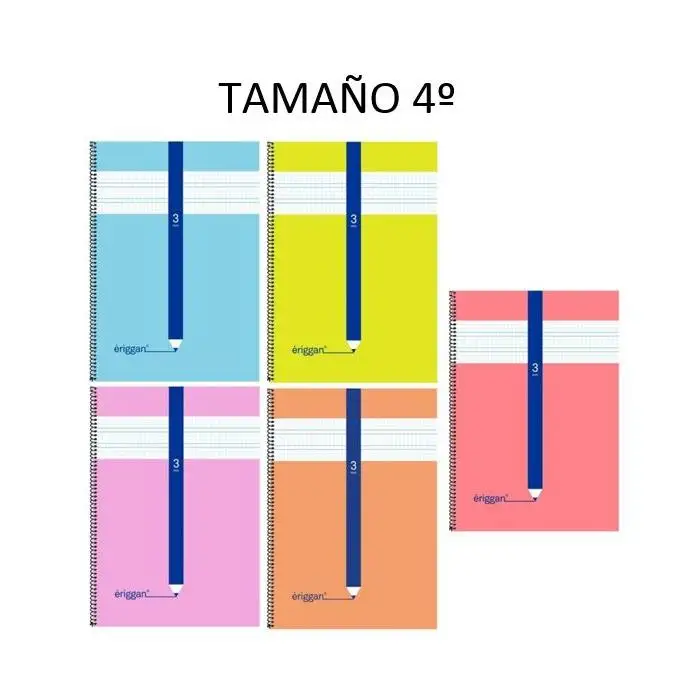 Notebook ERIGGAN A5 square spiral cardboard 3MM 40 sheets lamella
