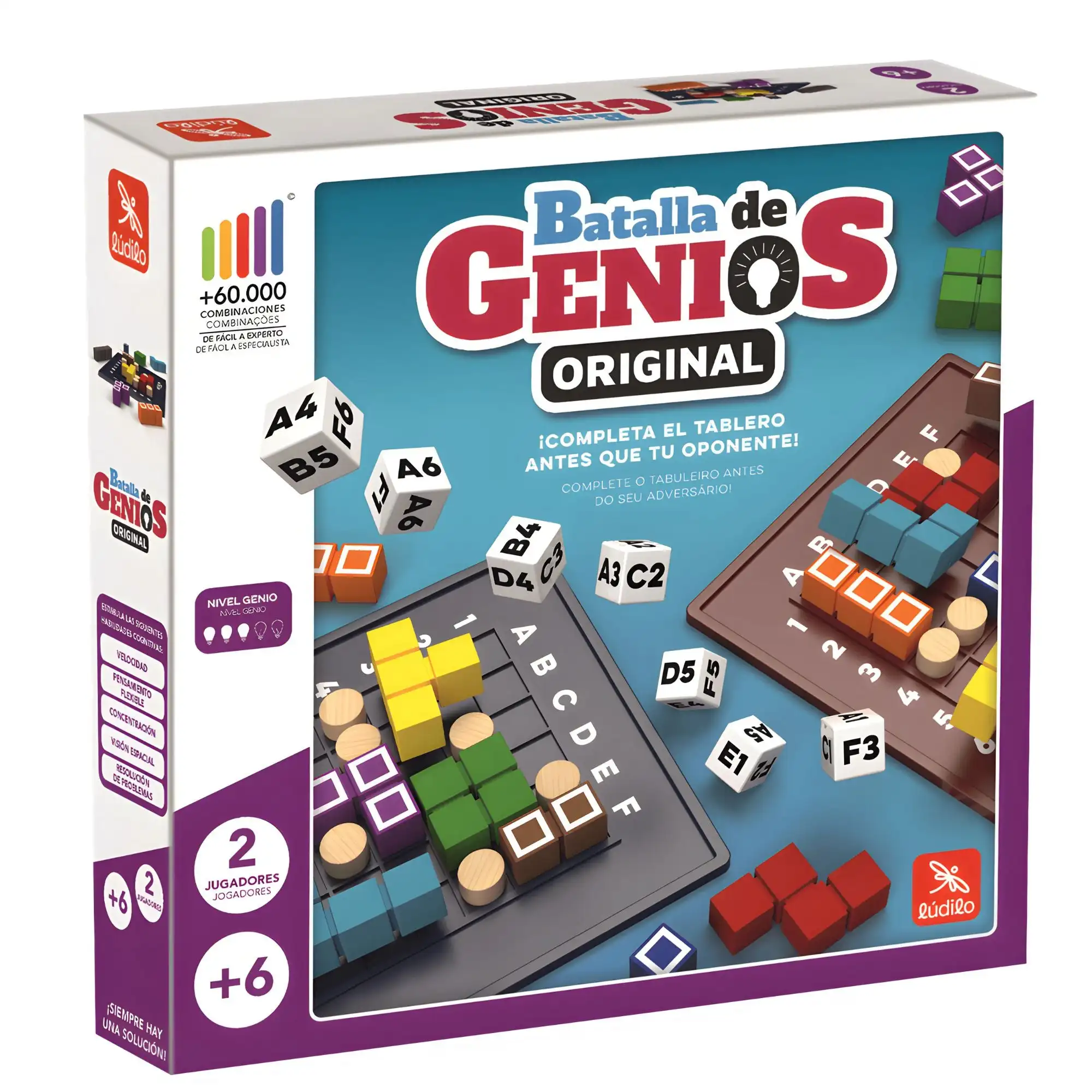 Ludilo Ludilo Batalla de Genios - Juego de Mesa Estratégico y Educativo para Niños +6 Años