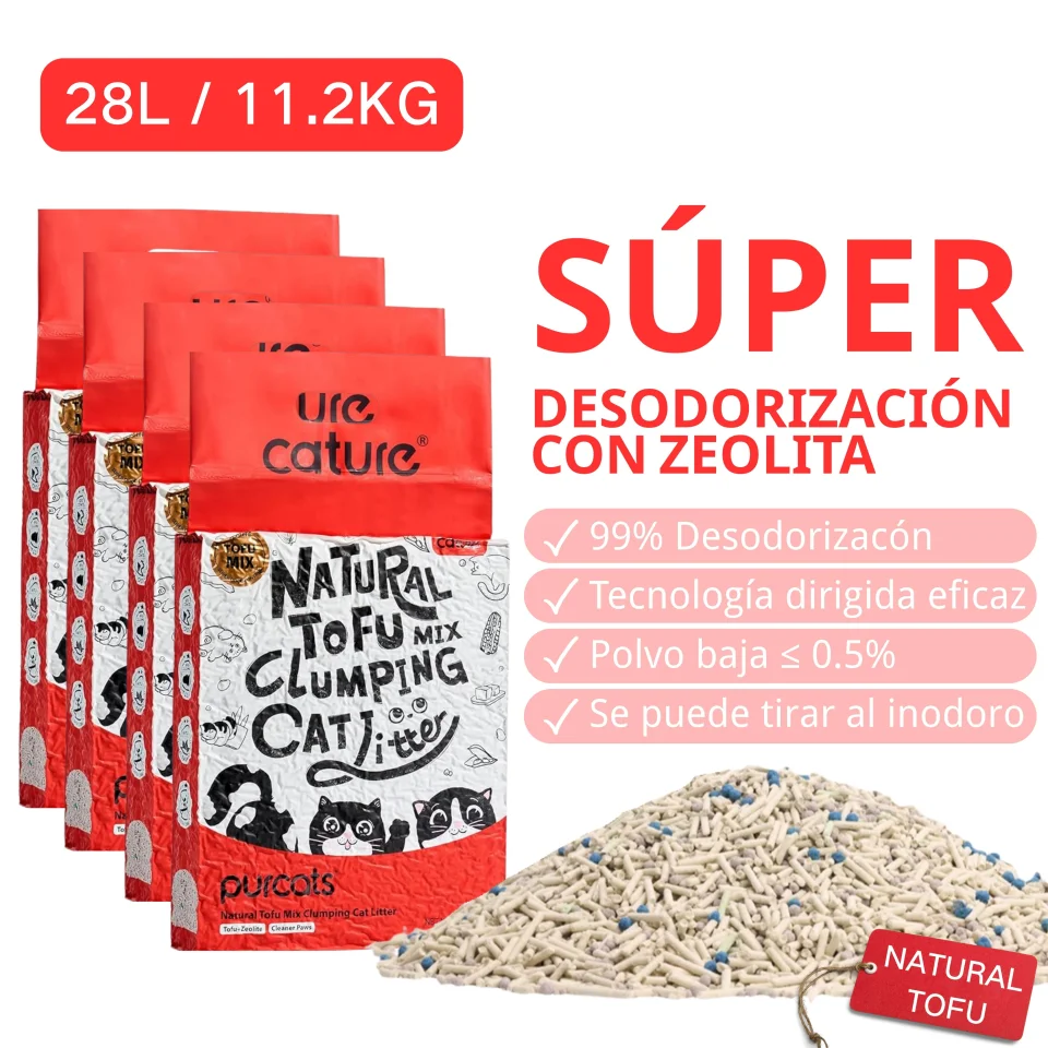 Arena para Gatos CATURE 7L Tofu Ecológico Vegetal Libre de Polvo