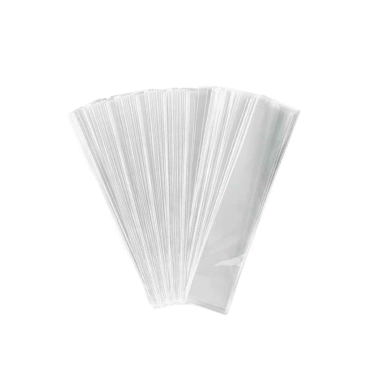Bolsas de Celofán Transparente 200 Piezas, 7,5x28 cm, Bolsas para Chuches, Bolsitas Plastico Pequeñas, con 100 cinta alambre dorada, Bolsas Celofán, Regalo para Envolver Caramelos Galletas Dulces