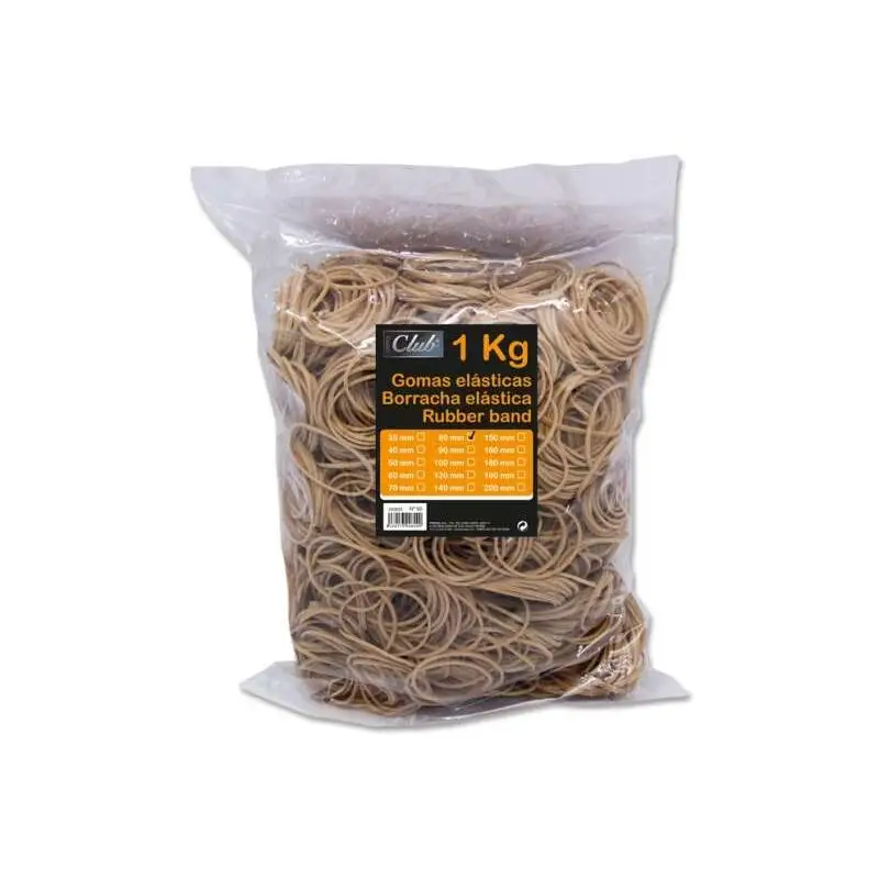 Ingraf gomas elasticas bolsa grande numero 80 - alta calidad - 70% caucho - gran resistencia y elasticidad - color marrón